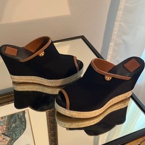 Tory Burch canvas espadrille wedges